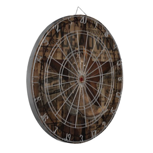 Primitieve texas lone Star Western Country Cowboy Dartbord (Voorkant Links)