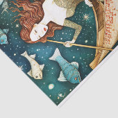 Primitieve zeemeermin met ontkoppeling van visschi tissuepapier (Detail)