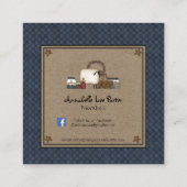 Primitieve Zoutkist Wilg Boom en Schaap Vierkante Visitekaartje (Achterkant)