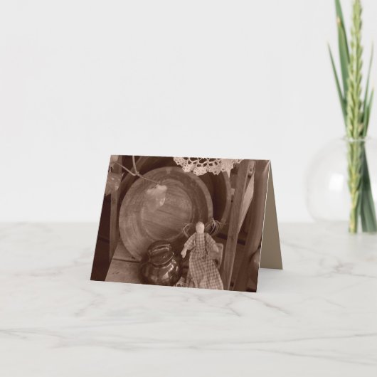 Primitif recueillant la carte et l'enveloppe de (Devant)