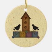 Primitive Birdhouse Ornament (Voorkant)