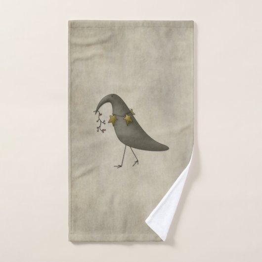 Primitive Country Design Fou À propos de Crows (Serviette à main)