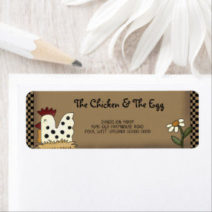 Primitive Country Farmhouse Chicken Shipping Labs Etiket