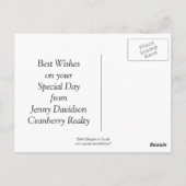 Primitive Crow and Sheep Birthday Briefkaart (Achterkant)