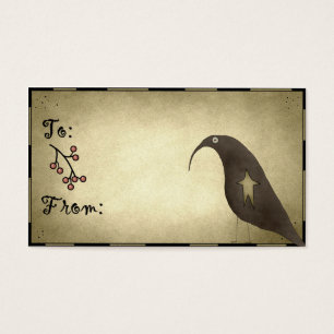 Primitive Crow Design 1 - Étiquettes cadeaux de va