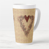 Primitive Pip Berry Heart Wreath Latte Mug (Angle droit)