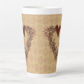 Primitive Pip Berry Heart Wreath Latte Mug (Devant)