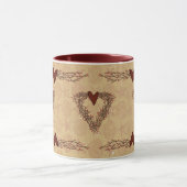 Primitive Pip Berry Heart Wreath Mug (Centre)