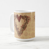 Primitive Pip Berry Heart Wreath Mug (Devant gauche)