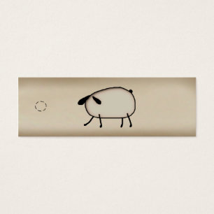 Primitive Sheep Skinny Hang Label Mini Visitekaartjes
