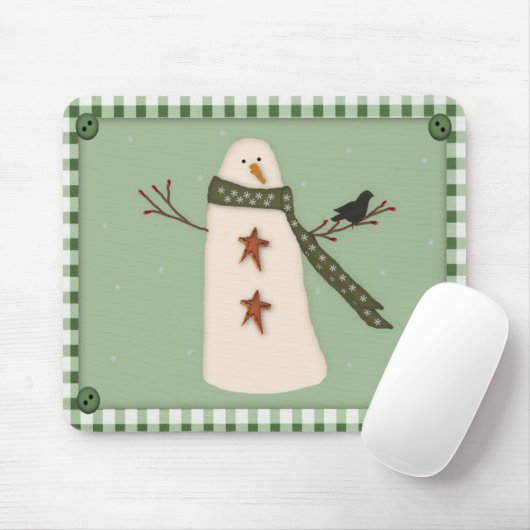 Primitive Snowman Mousepad Muismat (Met muis)