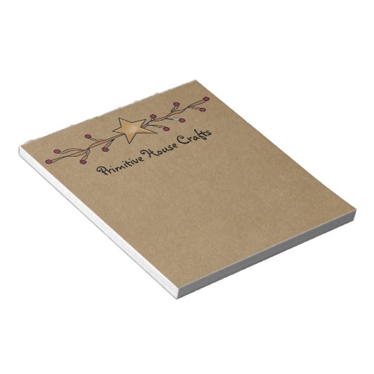 PRIMITIVE STAR & BERRIES ON KRAFT NOTE PAD NOTITIEBLOK (Schuin)