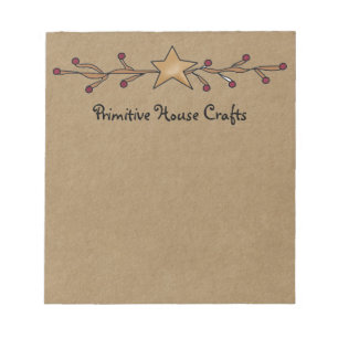 PRIMITIVE STAR & BERRIES ON KRAFT NOTE PAD NOTITIEBLOK