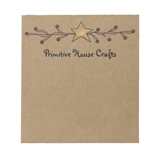 PRIMITIVE STAR & BERRIES ON KRAFT NOTE PAD NOTITIEBLOK (Voorkant)