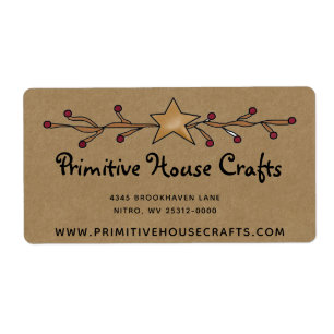 PRIMITIVE STAR & BERRIES OP KRAFT VERZENDLABEL