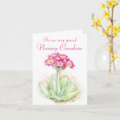 Primrose bloemenroze nanny verjaardagskaart kaart (Gele Bloem)