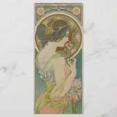 Primrose door Alphonse Mucha (1899) Bladwijzer Menu (Achterkant)