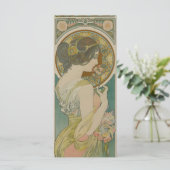 Primrose door Alphonse Mucha (1899) Bladwijzer Menu (Staand voorkant)