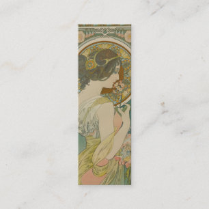 Primrose door Alphonse Mucha (1899) Bladwijzer Mini Visitekaartje