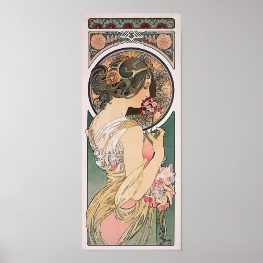 Primrose - door Alphonse Mucha -  Art Nouveau Poster (Voorkant)