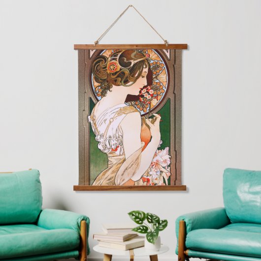 Primrose door Alphonse Mucha Hangend Wandkleed (Woonkamer)