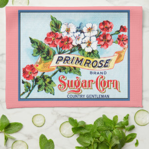 Primrose Flowers Crate Art Kitchen Towel Theedoek