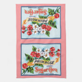 Primrose Flowers Crate Art Kitchen Towel Theedoek (Verticaal)