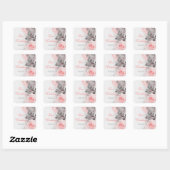 Primrose Roze Roze Bruiloft Envelope Seal Vierkante Sticker (Vel)