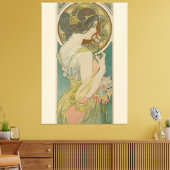 Primrose van Alphonse Mucha (1899) Canvas Afdruk (Insitu (Woonkamer))