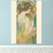 Primrose van Alphonse Mucha (1899) Canvas Afdruk (Insitu (Houten vloer))