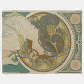 Primrose van Alphonse Mucha (1899) Fleece Deken (Voorkant (Horizontaal))
