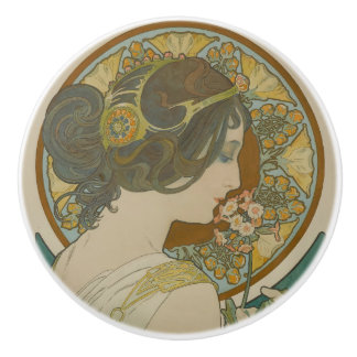 Primrose van Alphonse Mucha (1899) Keramische Knop