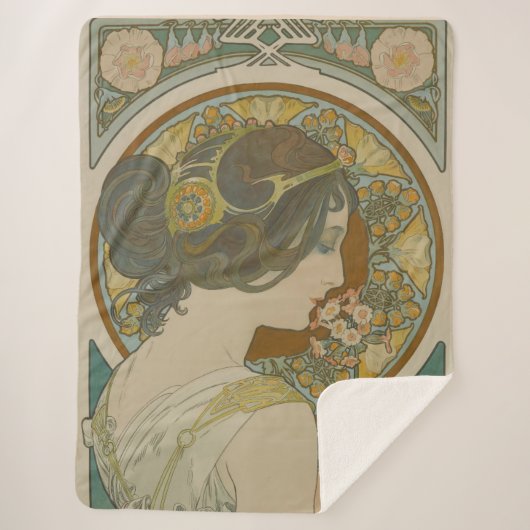 Primrose van Alphonse Mucha (1899) Sherpa Deken (Voorkant)