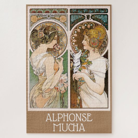 Primroses and Feather, Mucha Legpuzzel (Verticaal)