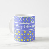 Primroses Café Mug : Personnaliser : Pois bleus (Devant gauche)