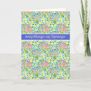 Primroses Carte d'anniversaire, Salutation polonai