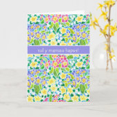 Primroses carte de fête des mères, Salutation gall (Fleur jaune)