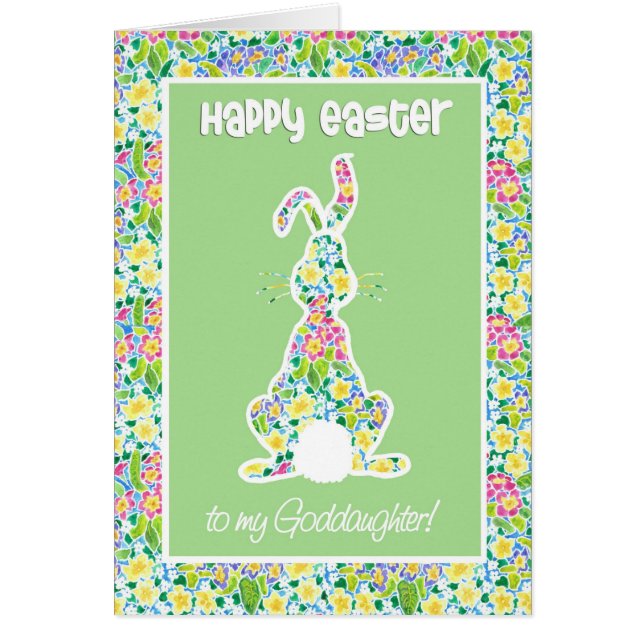 Primroses Cute Bunny Rabbit Easter, Goddaughter (Devant)