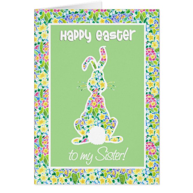 Primroses Cute Bunny Rabbit Pâques (Devant)
