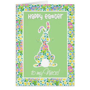 Primroses Jote Bunny Rabbit Carte de Pâques pour l