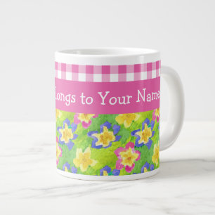 Primroses Jumbo Mug à personnaliser : En vichy ros
