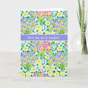 Primroses Moederdag Kaart, Spaans Groet Kaart