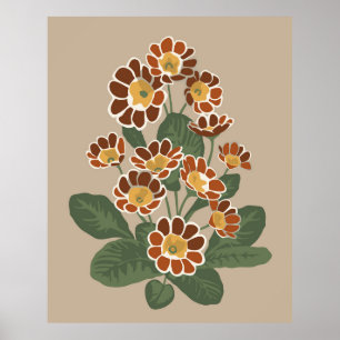 Primula-bloempatroon  poster