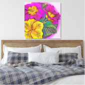 Primula canvas — handomdragerafdrukken afdruk (Insitu (Slaapkamer))