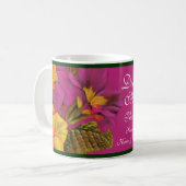 Primula floral art rose foncé Mère mug (Devant gauche)