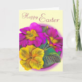 Primula Happy Paasroze kaart (Voorkant)