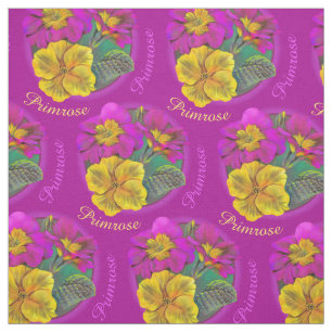 Primula Spring botanical waterverf fabric Stof