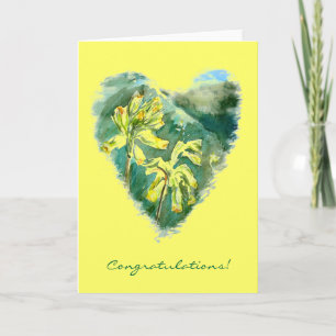 Primula veris Green Heart Félicitations carte