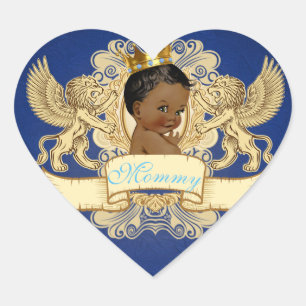 Prince africain royal Fancy Heart Stickers