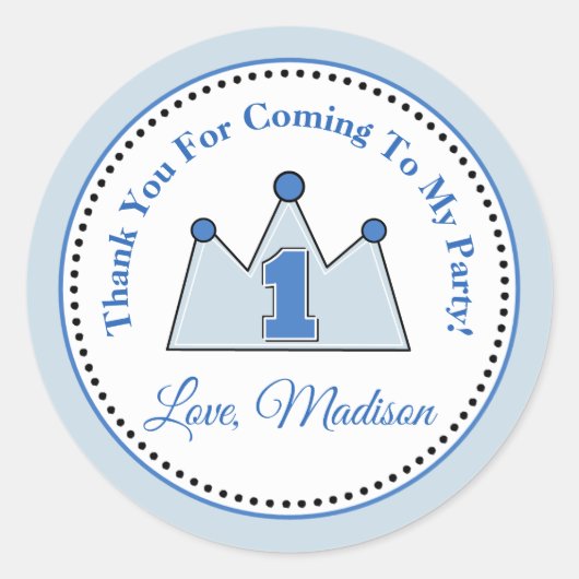 Prince Anniversaire Fête Favoriser Étiquette (Devant)